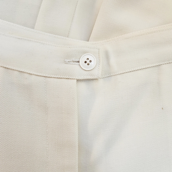 Vintage 70s Cream White Fine Wool Twill Culottes Made In France XS - Picture 3 of 15